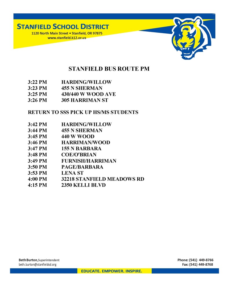 Live Feed Stanfield School District