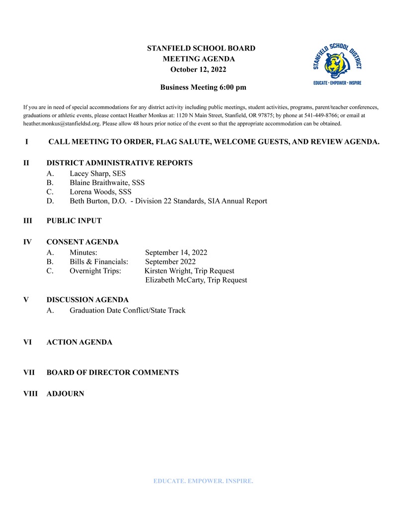 Board Agenda 10.12.22